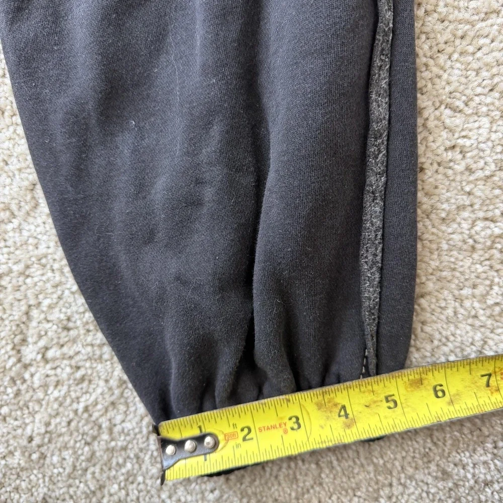 True Religion Jogger Pants Mens Medium Black Fleece Elastic Waist Pockets Logo